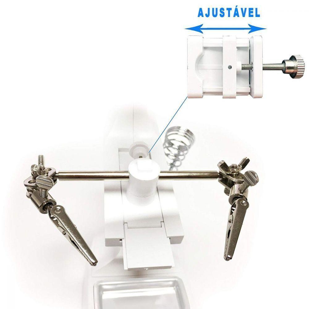 Lupa De Mesa Com Garras E Iluminação Led Usb Gt317w - 3