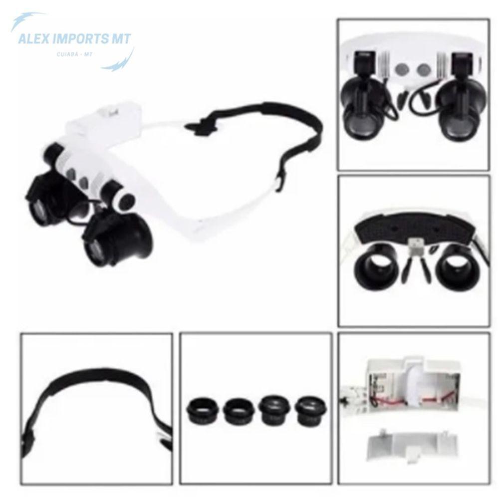 Lupa Óculos 4 Lentes Profissionais Possui 1 Led Em Cada Lado - 2