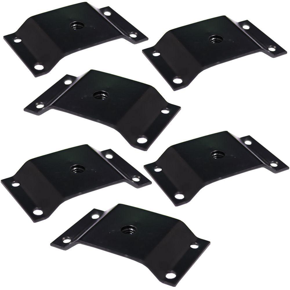 Kit 6 Chapinhas Elevada Fixação Pés Palito Rosca 5 16 Preto - 1