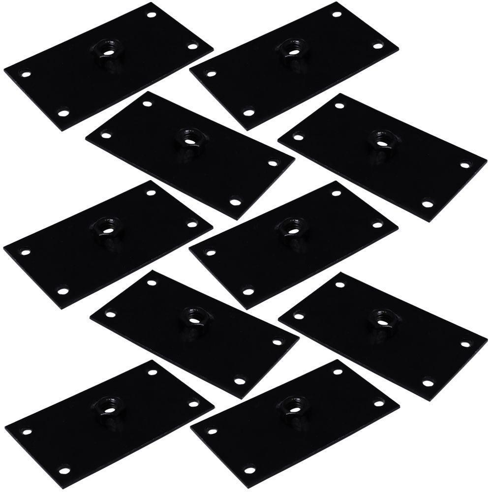 Kit 10 Chapinhas Reta Fixação Pés Palito Rosca 5 16 Preto - 1