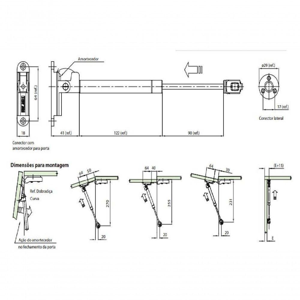 Pistão Gás Com Amortecedor Força 100 N Cinza Fgvtn 6 Unidade - 2