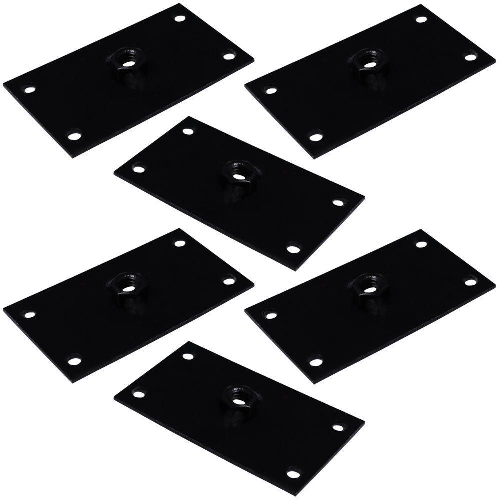 Kit 6 Chapinhas Reta Fixação Pés Palito Rosca 5 16 Preto - 1