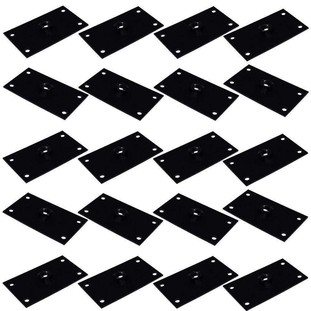 Kit 20 Chapinhas Reta Fixação Pés Palito Rosca 5 16 Preto - 1