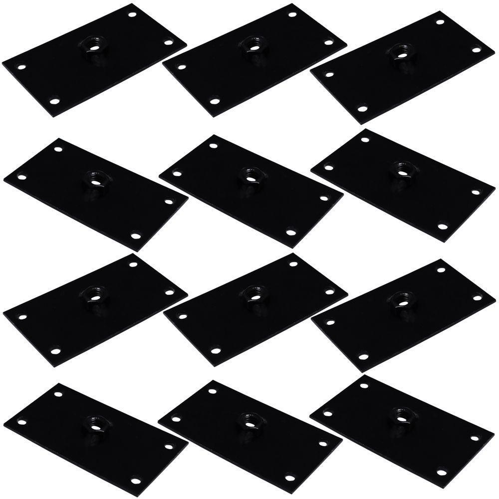 Kit 12 Chapinhas Reta Fixação Pés Palito Rosca 5 16 Preto - 1