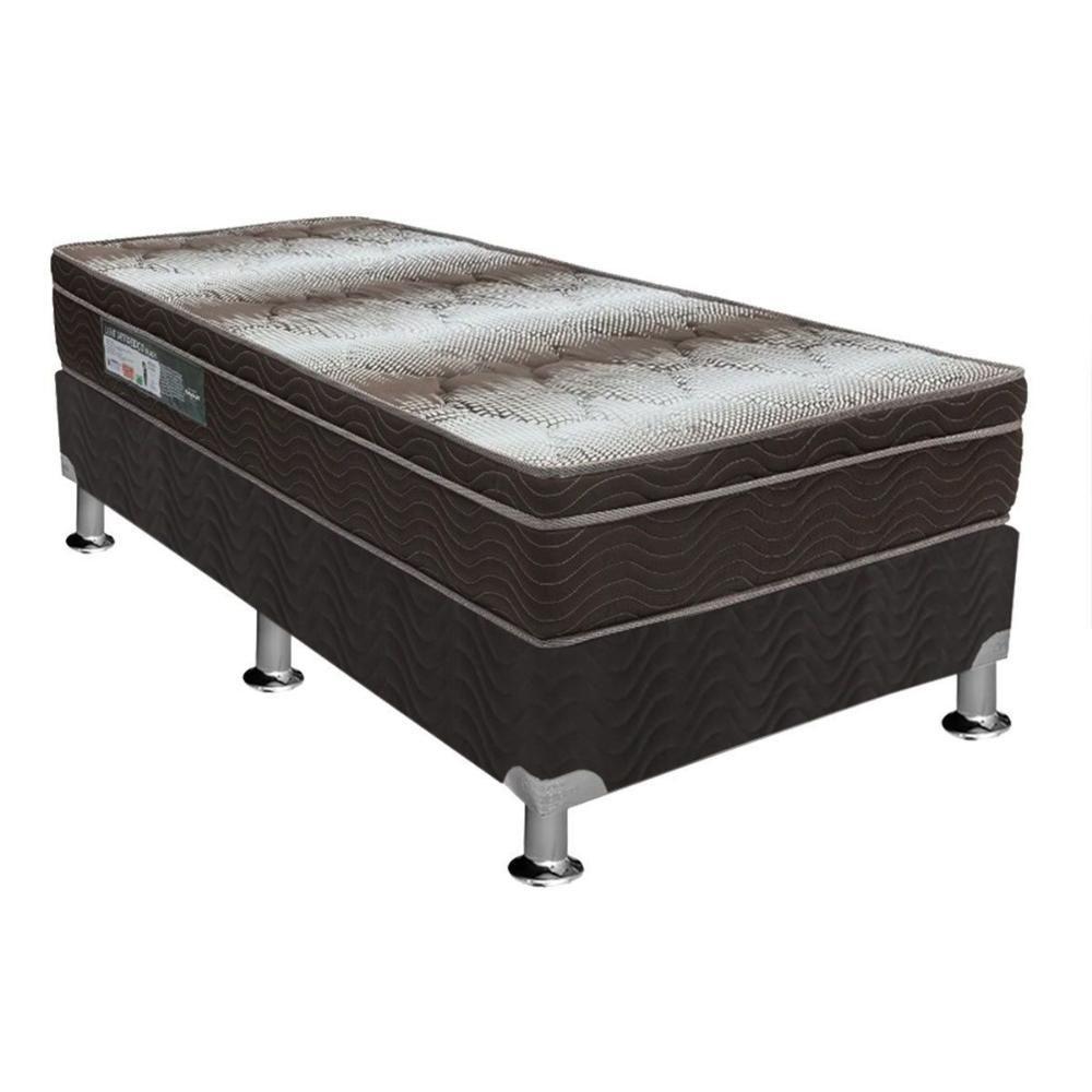 Cama Box Solteiro: Colchão Ortopédico Ortobom Light OrtoPillow + Base CRC Courano Black(88x188) - 1