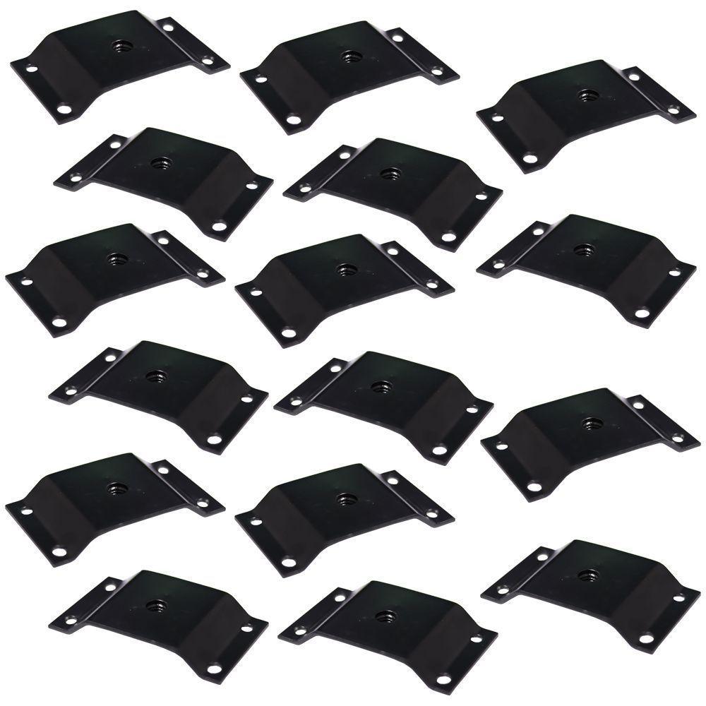 Kit 16 Chapinhas Elevada Fixação Pés Palito Rosca 5/16 Preto - 2