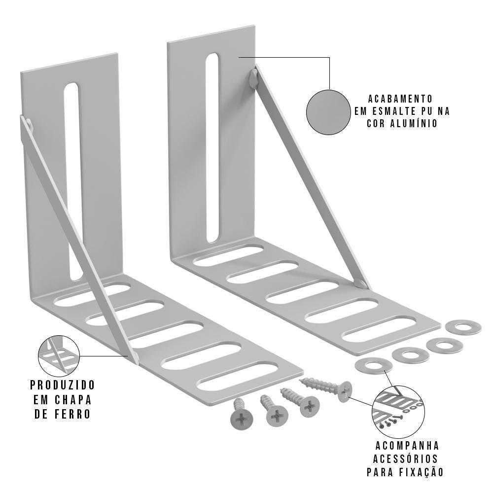 Kit 02 Pares Frame Adaptador Cabeceira Queen King Solteiro - 3