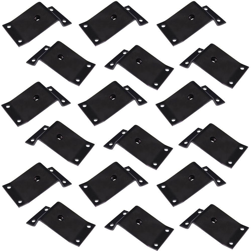 Kit 18 Chapinhas Inclinada 15º Pés Palito Rosca 5/16 Preto - 1