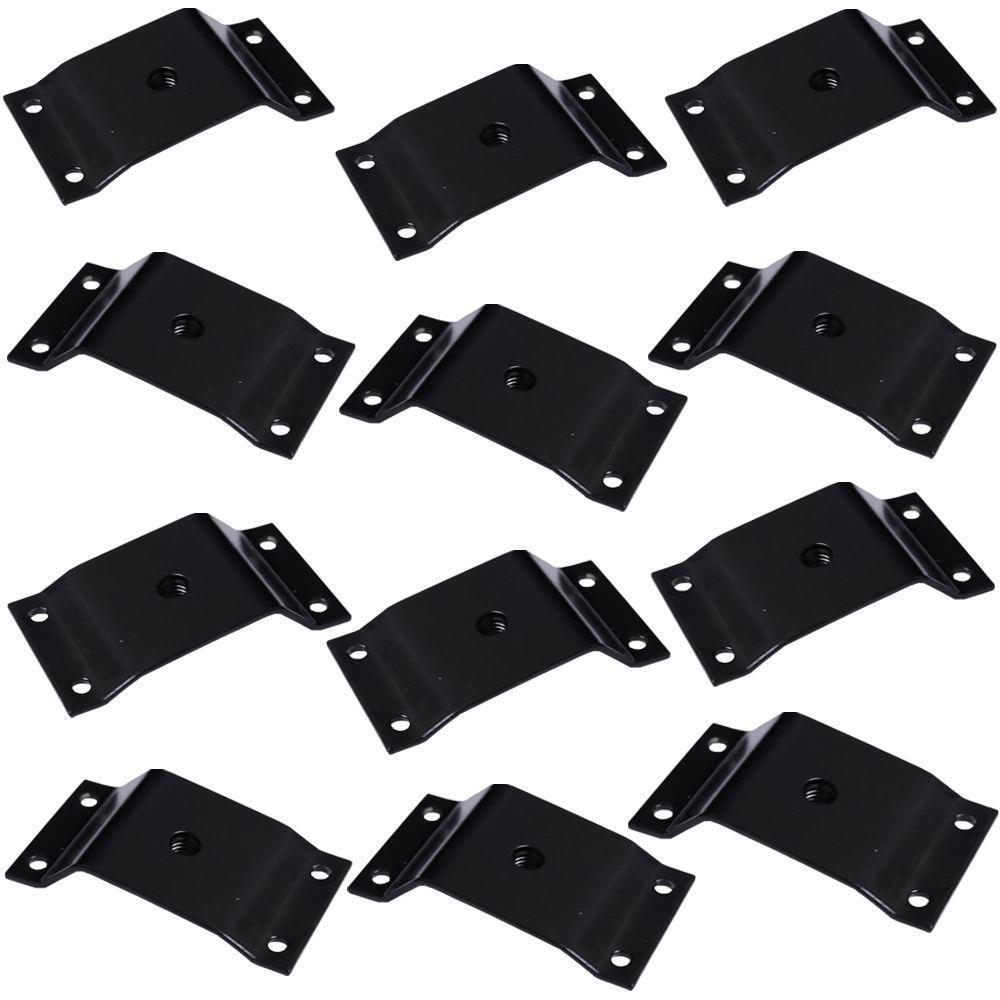 Kit 12 Chapinhas Inclinada 10º Pés Palito Rosca 5/16 Preto - 7