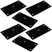 Kit 6 Chapinhas Reta Fixação Pés Palito Rosca 5/16 Preto - 1