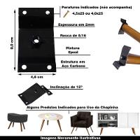 Kit 6 Chapinhas Inclinada 15º Pés Palito Rosca 5/16 Preto - 8