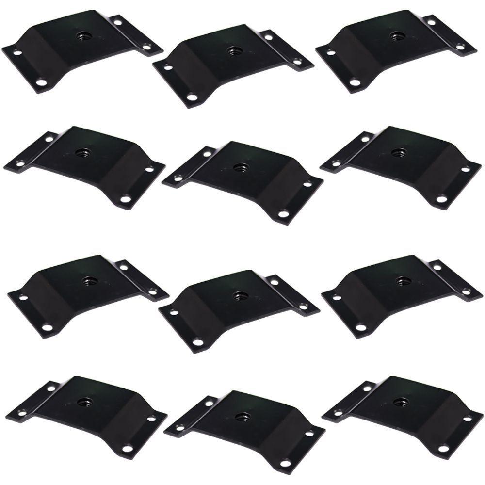 Kit 12 Chapinhas Elevada Fixação Pés Palito Rosca 5/16 Preto - 1