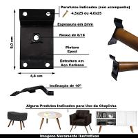 Kit 20 Chapinhas Inclinada 10º Pés Palito Rosca 5/16 Preto