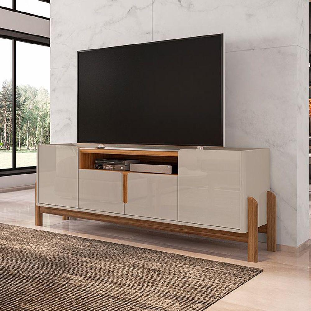Rack Tv Até 60 Polegadas Com 4 Portas Off White/Cedro - 1