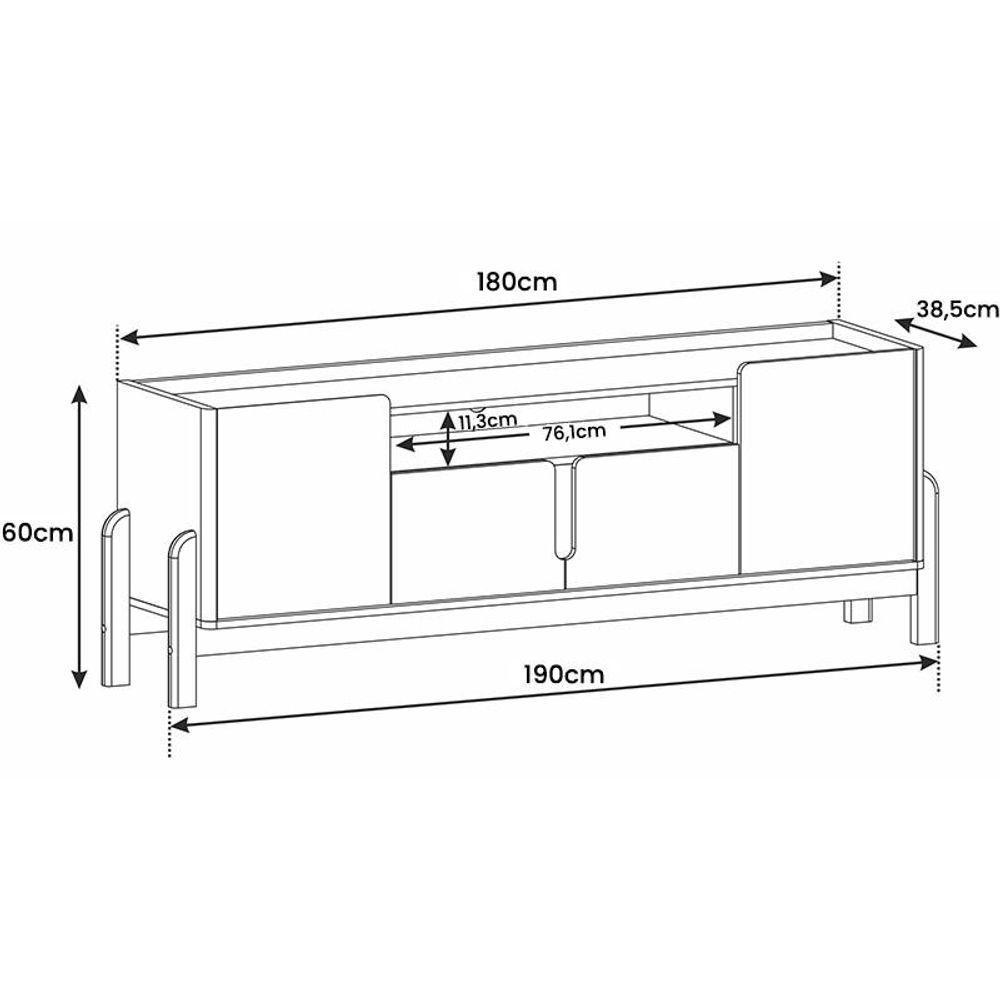 Rack Tv Até 60 Polegadas Com 4 Portas Off White/Cedro - 2