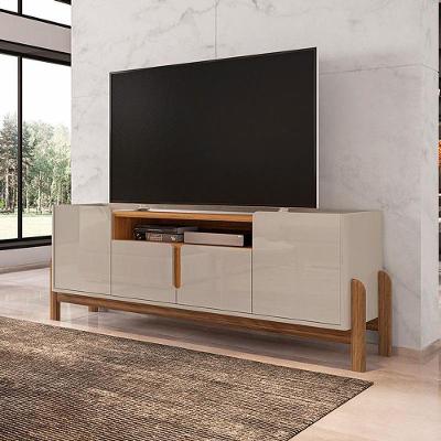 Rack Tv Até 60 Polegadas Com 4 Portas Off White/Cedro