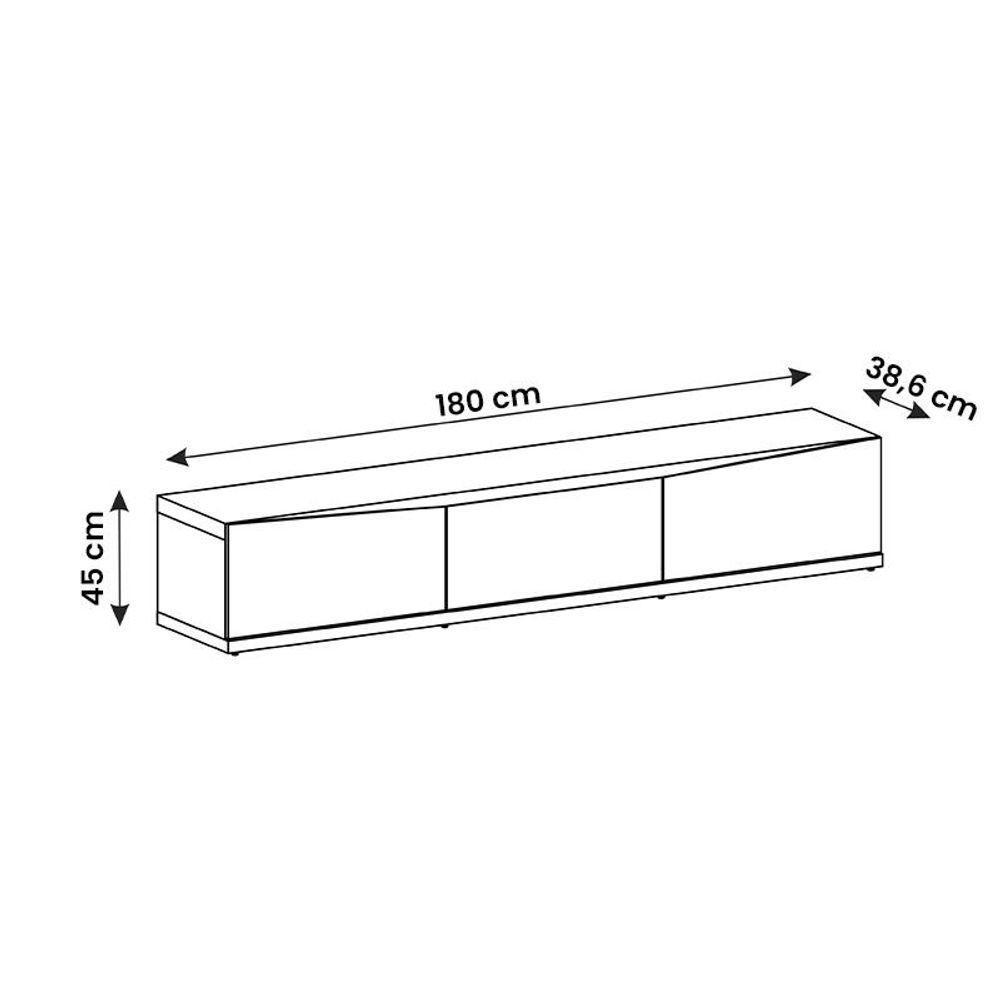 Rack Para Sala Tv Eros 180 Com 2 Portas E 1 Gaveta Cedro/branco Cedro/branco - 3