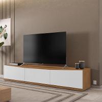 Rack Para Sala Tv Eros 180 Com 2 Portas E 1 Gaveta Cedro/branco Cedro/branco - 4