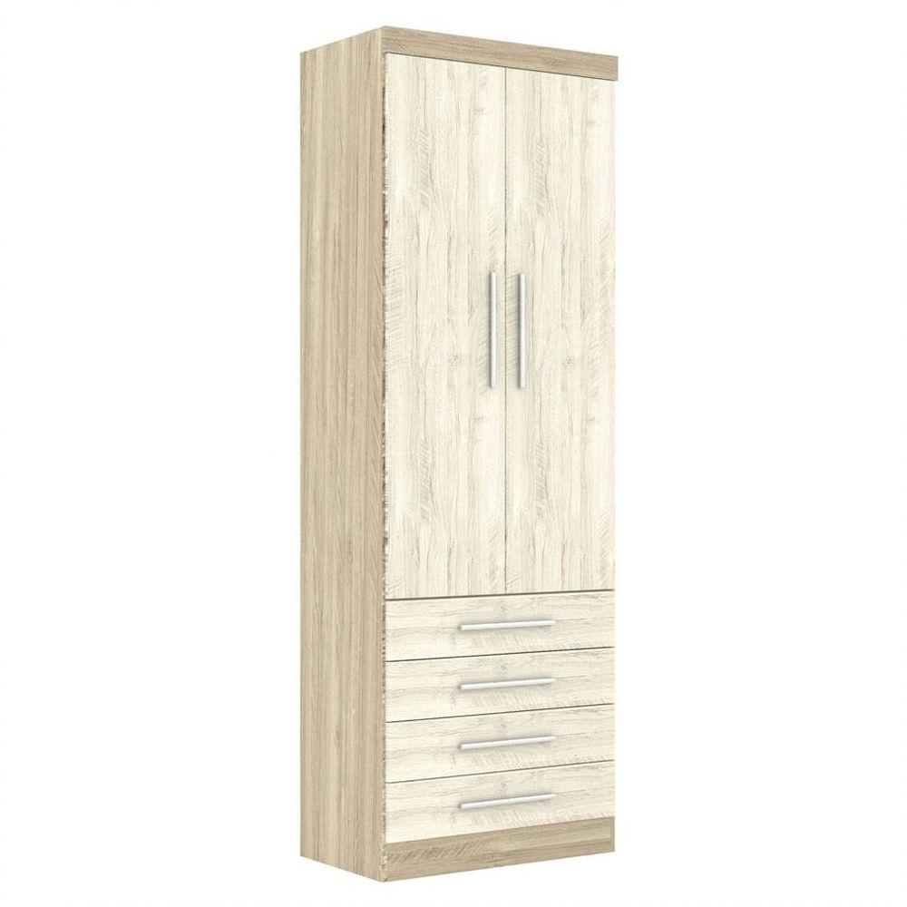 Guarda Roupa Modulado 2 Portas 4 Gavetas 191 Master Avelã Rústico/Ártico Rústico - Eucamóveis - 1