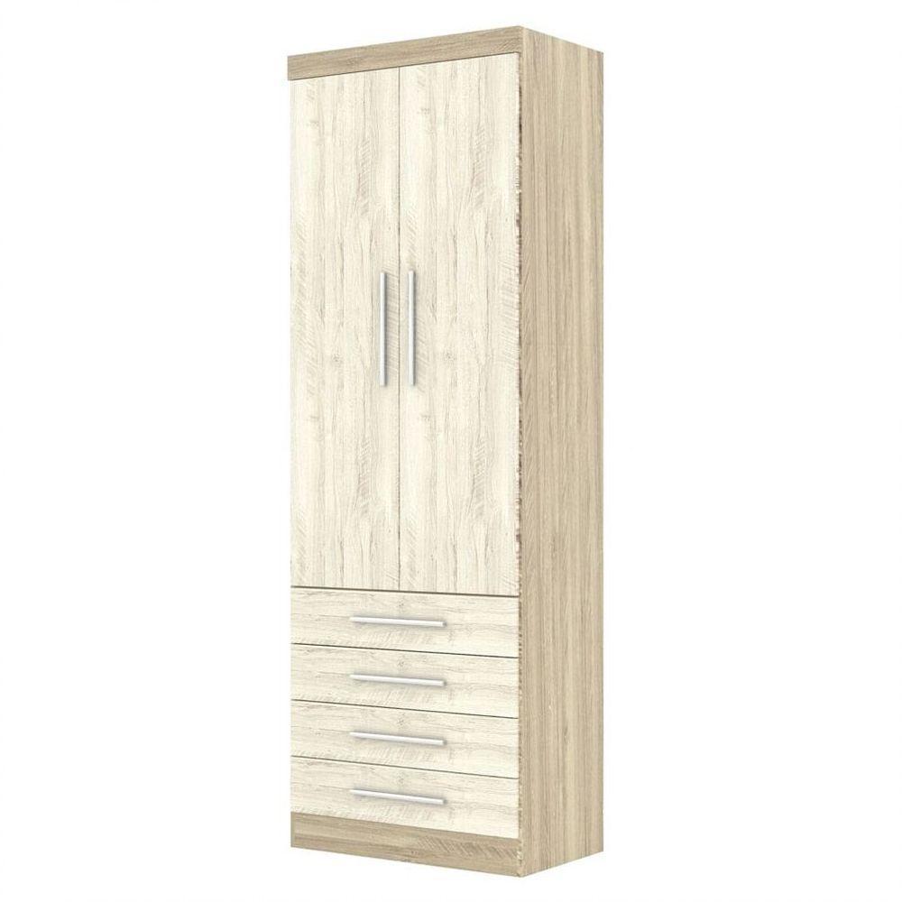 Guarda Roupa Modulado 2 Portas 4 Gavetas 191 Master Avelã Rústico/Ártico Rústico - Eucamóveis - 3