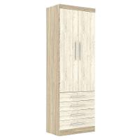 Guarda Roupa Modulado 2 Portas 4 Gavetas 191 Master Avelã Rústico/Ártico Rústico - Eucamóveis - 1