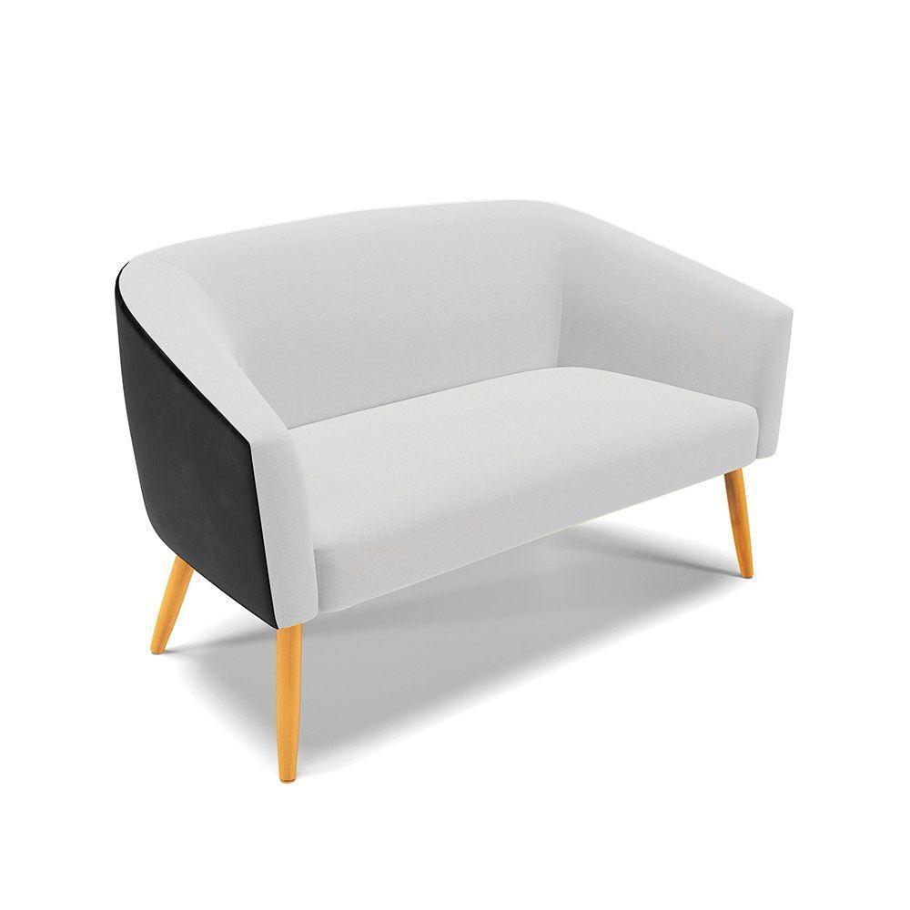 Kit 1 Namoradeira E 2 Poltronas Preto Com Cinza A05 Madeira - 7