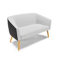 Kit 1 Namoradeira E 2 Poltronas Preto Com Cinza A05 Madeira - 7