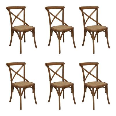 Kit 6 Cadeiras Sala de Jantar Cozinha Danna Rattan Bétula