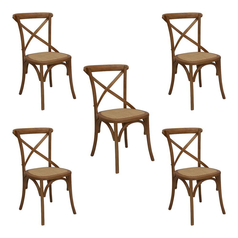 Kit 5 Cadeiras Sala de Jantar Cozinha Danna Rattan Bétula - 1