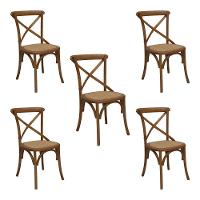 Kit 5 Cadeiras Sala de Jantar Cozinha Danna Rattan Bétula - 1
