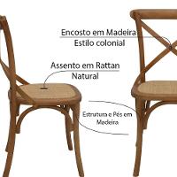 Cadeira Decorativa Sala de Jantar Danna Rattan Bétula - 3