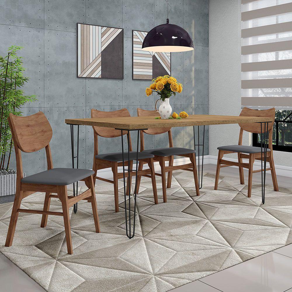 Kit 3 Cadeiras Decorativas Sala e Escritório Madeira Preto - 6