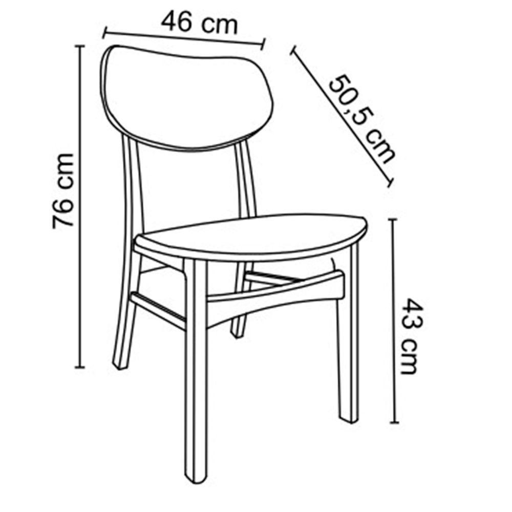 Kit 5 Cadeiras Decorativas Sala e Escritório Madeira Preto - 3