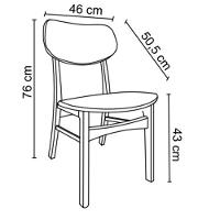 Kit 5 Cadeiras Decorativas Sala e Escritório Madeira Preto - 3