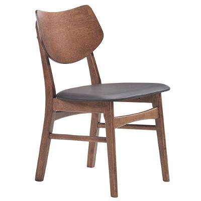 Cadeira Decorativa Sala e Escritório Madeira Nogueira Preto