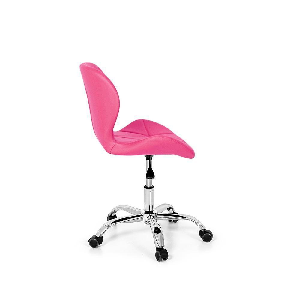 Conjunto 2 Cadeiras Office Eiffel Slim Base Giratória Rosa - 4