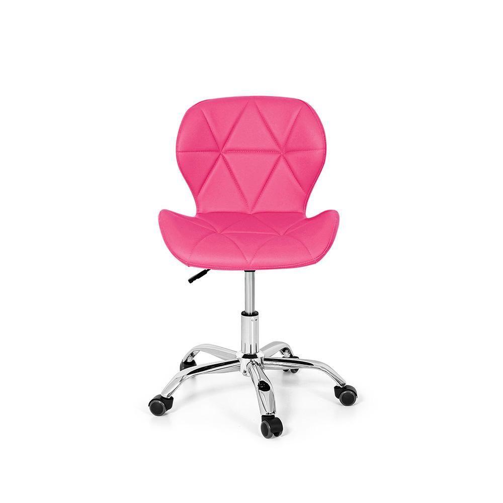 Conjunto 2 Cadeiras Office Eiffel Slim Base Giratória Rosa - 5