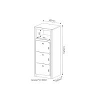 Arquivo de Escritório ME4118 c/ 3 Gavetas e 1 Nicho Amêndoa - Tecno Mobili - 3