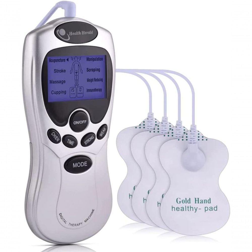 Massageador Eletrico Digital Para Dores E Tensao Muscular Acupuntura Lcd Com 4 Eletrodos Cx - 3