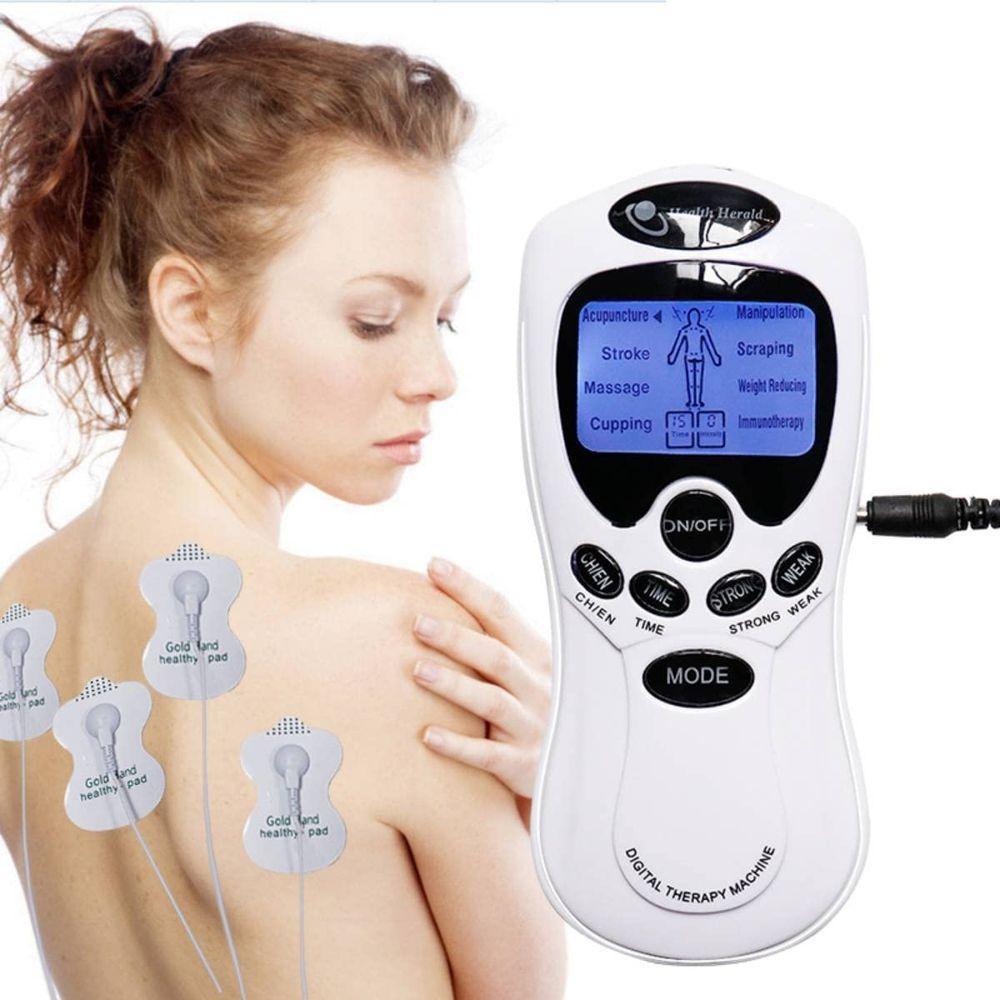 Massageador Eletrico Digital Para Dores E Tensao Muscular Acupuntura Lcd Com 4 Eletrodos Cx - 5