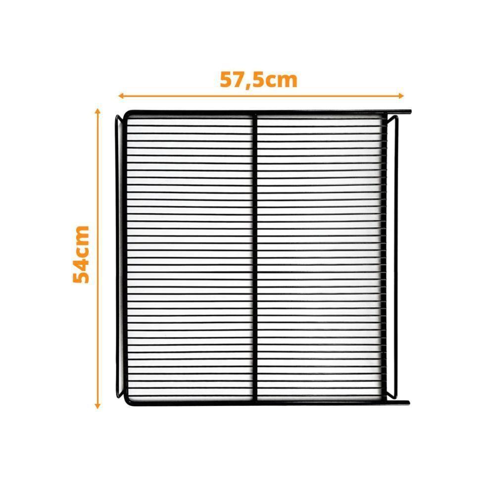 Kit - 2 Prateleiras Preta Visa Vn50 Vb52 Vf50 + 8 Ganchos Suporte - Metalfrio - 2