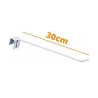 Kit - 2 Réguas Para Gôndola Ponta 73cm + 8 Ganchos Simples Branco - Sa Gondolas