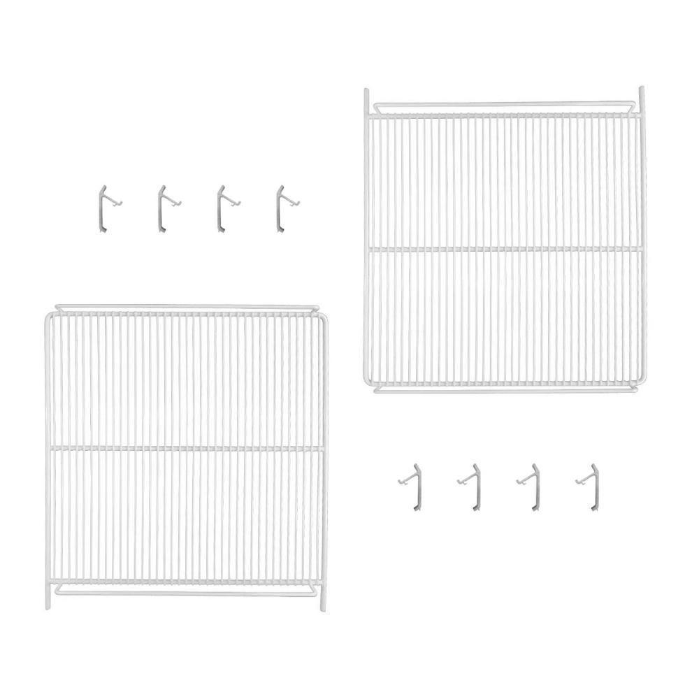 Kit - 2 Prateleiras Grade Branca Visa Vn50 Vb52 Vf50 + 8 Ganchos Suporte - Metalfrio - 1