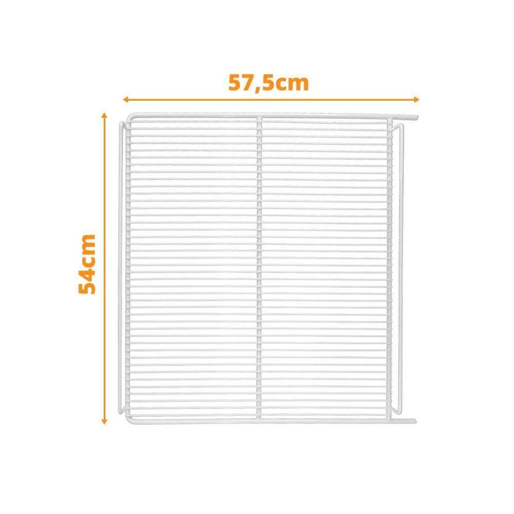 Kit - 2 Prateleiras Grade Branca Visa Vn50 Vb52 Vf50 + 8 Ganchos Suporte - Metalfrio - 3