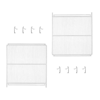 Kit - 2 Prateleiras Grade Branca Visa Vn50 Vb52 Vf50 + 8 Ganchos Suporte - Metalfrio