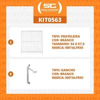 Kit - 2 Prateleiras Grade Branca Visa Vn50 Vb52 Vf50 + 8 Ganchos Suporte - Metalfrio - 4