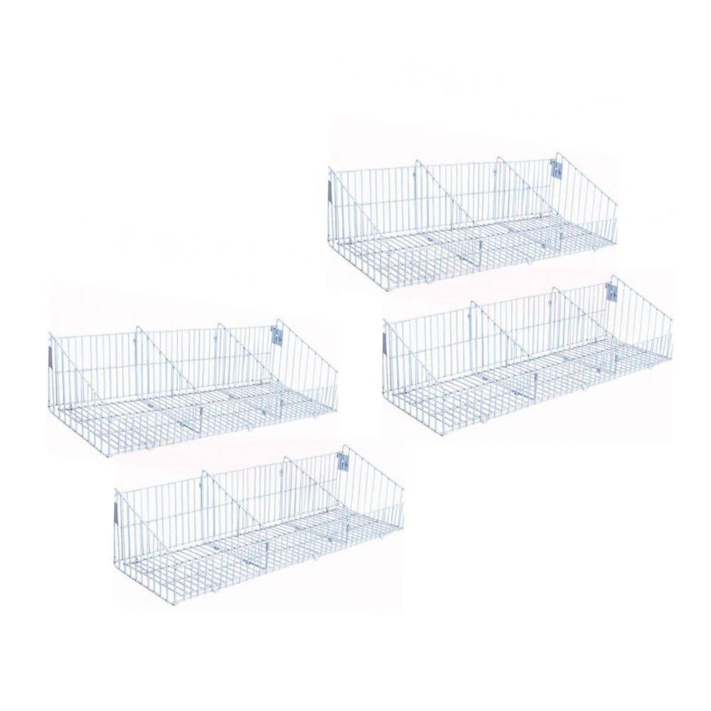 Kit - 4 Cestos Com Divisórias Branco New Plus - Sa Gondolas - 1