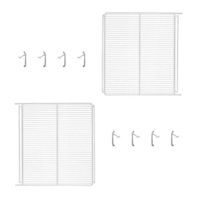 Kit - 2 Prateleiras Branca Visa Vn44 Vb40 + 8 Ganchos Suporte - Metalfrio