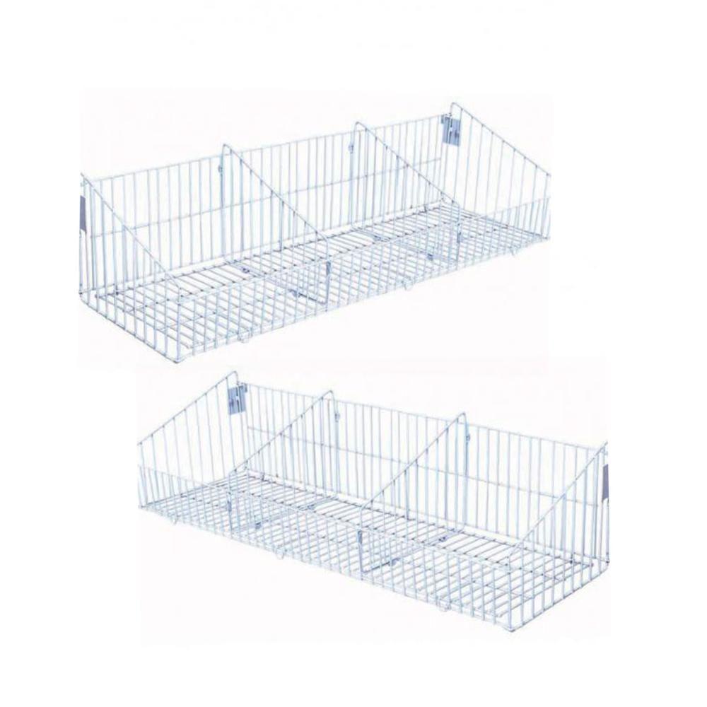 Kit - 2 Cestos Com Divisórias 91x30 Branco New Plus - Sa Gôndolas - 1