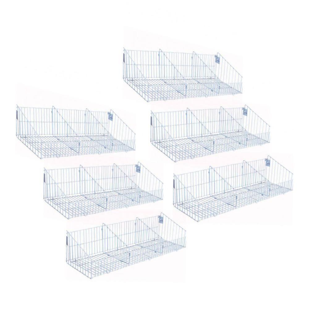 Kit - 6 Cestos Com Divisórias Branco New Plus - Sa Gondolas - 1